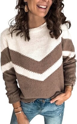 Elegancity Women's Long Sleeve Sweater Jumpers Oversized Color